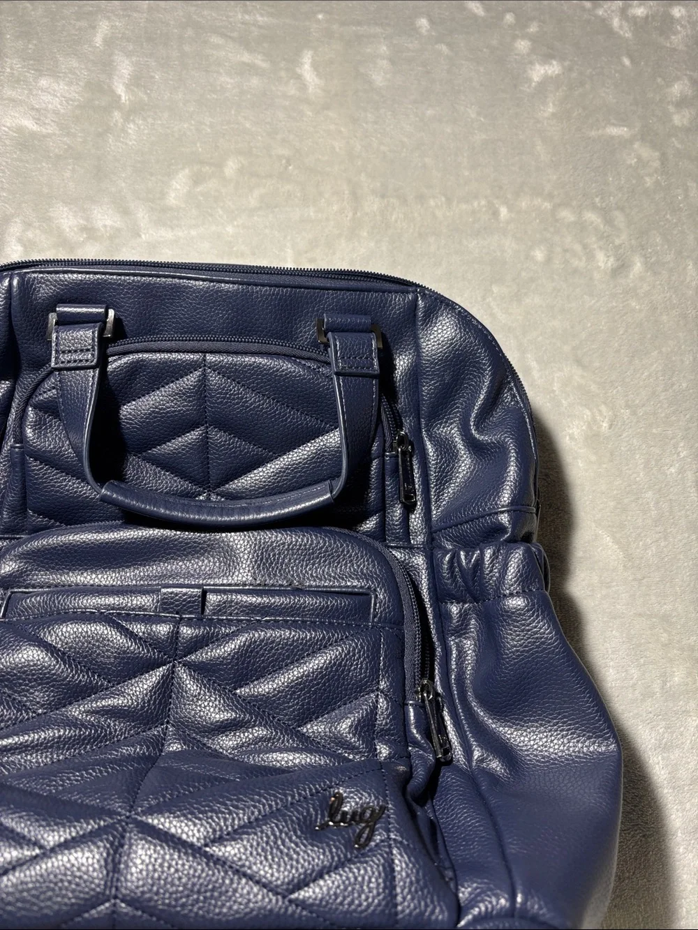 Lug Canter Navy Blue Quilted Convertible Backpack Shoulder Bag